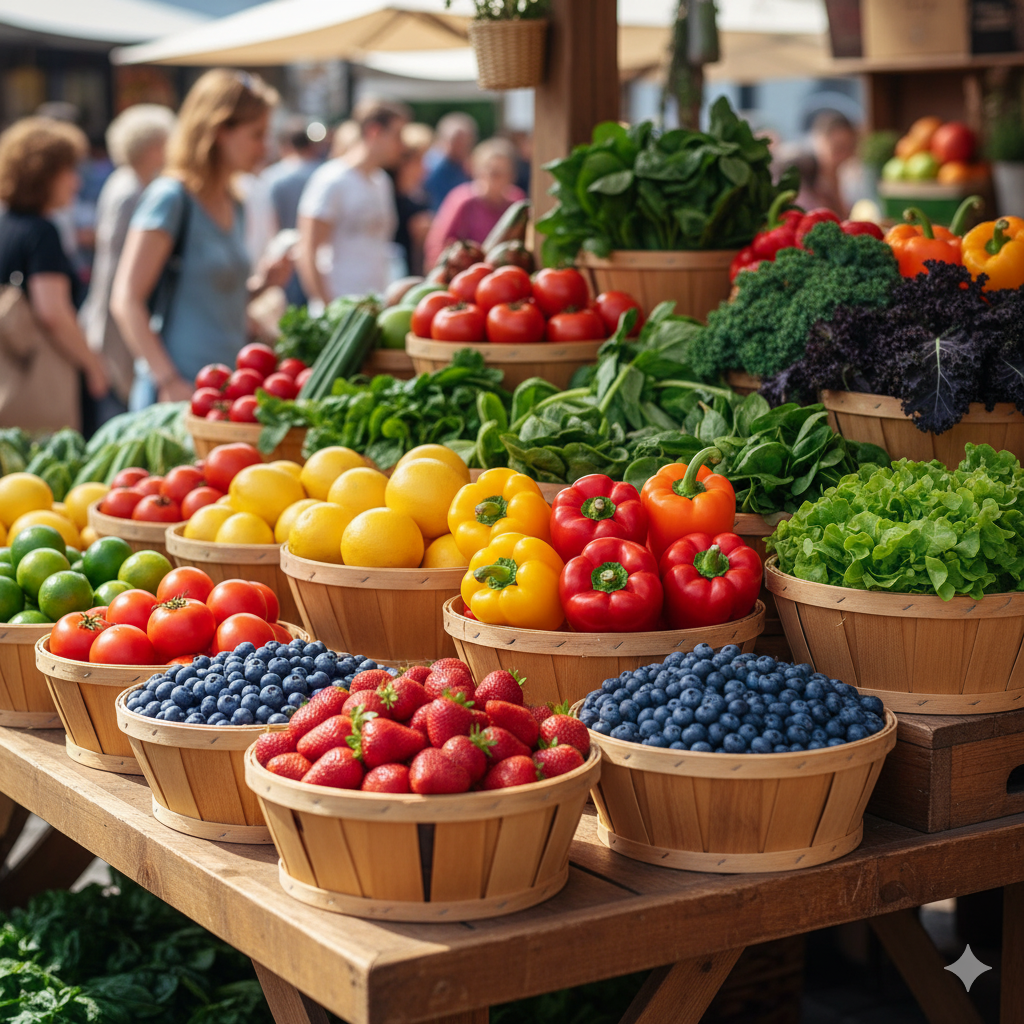 fresh seasonal fruits and vegetables
